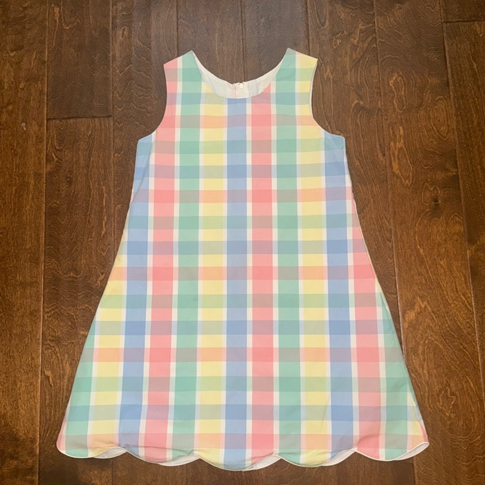 NWOT TBBC Anne Charlotte Shift Dress - Piedmont Plaid with Worth Avenue White 12